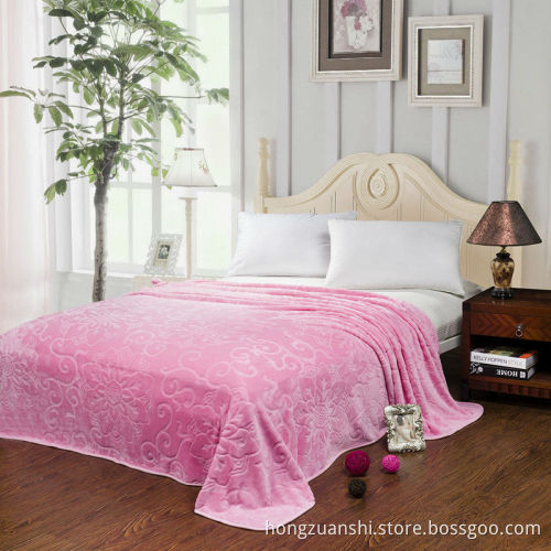 100%Polyester Carving Solid Flannel Blanket (HZS---031)